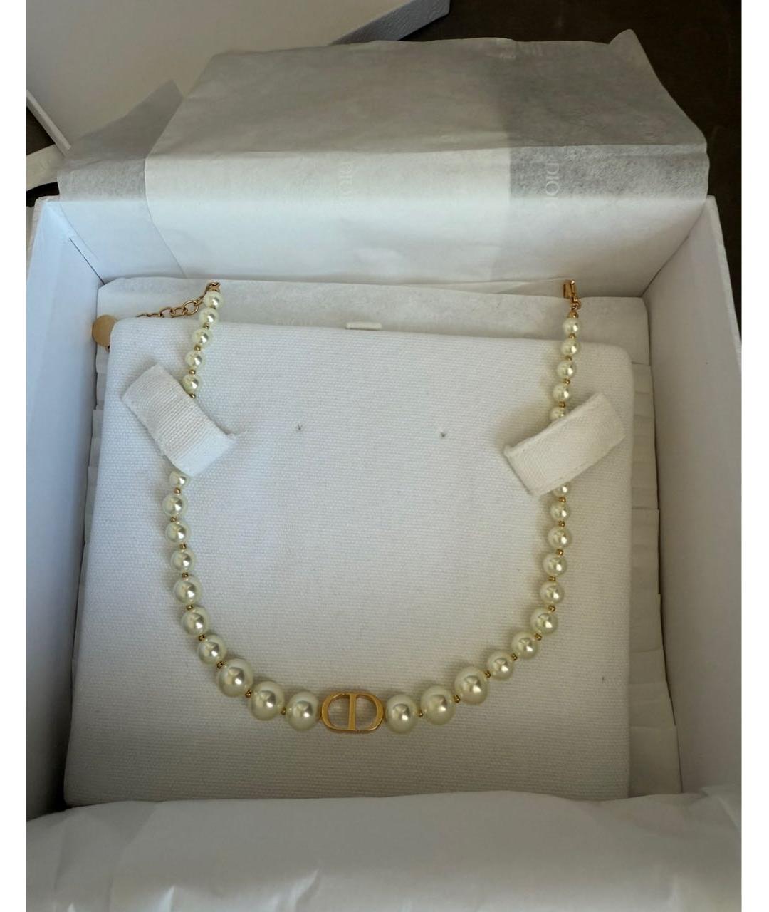 CHRISTIAN DIOR Белое жемчужное колье, фото 4