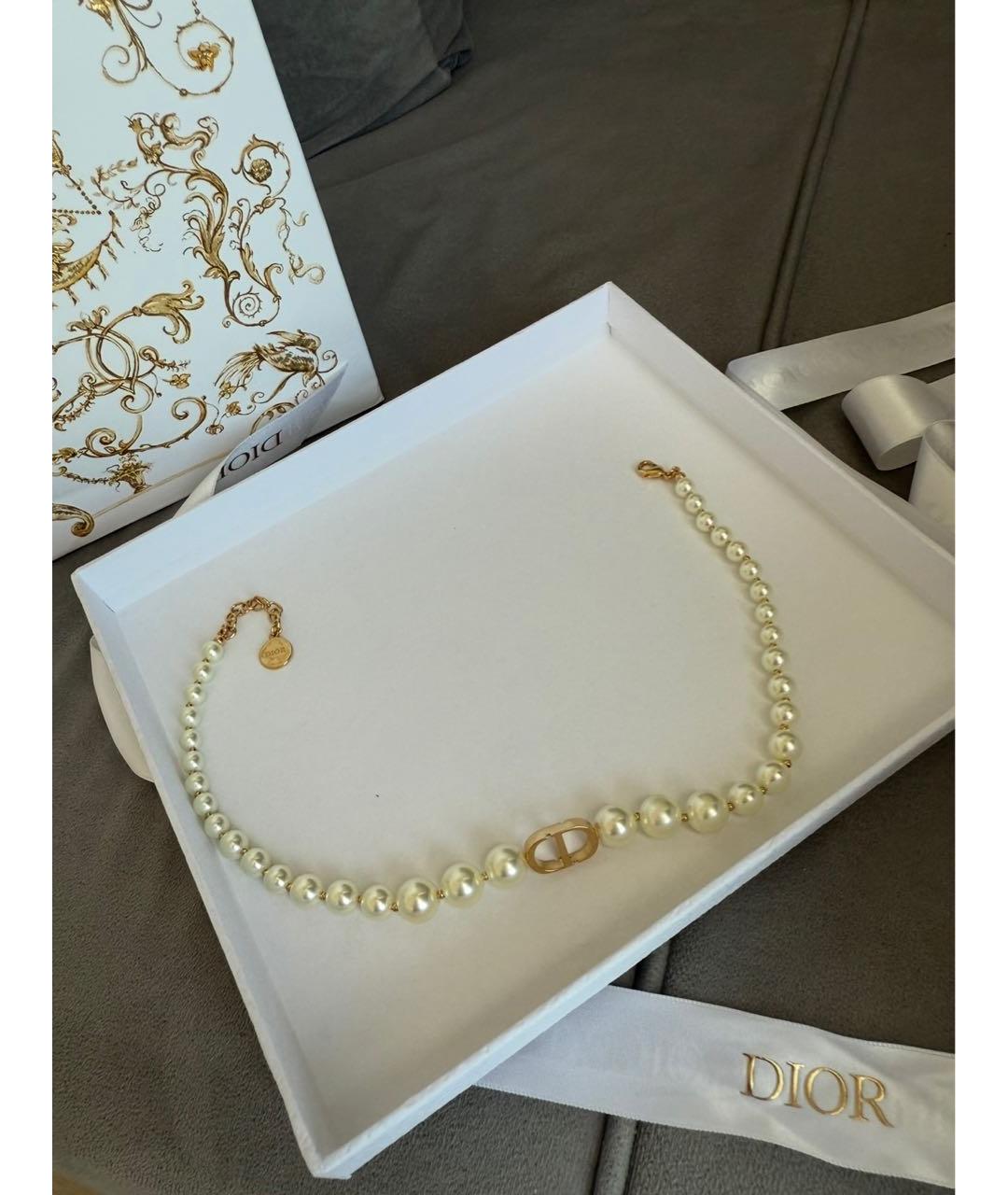 CHRISTIAN DIOR Белое жемчужное колье, фото 5