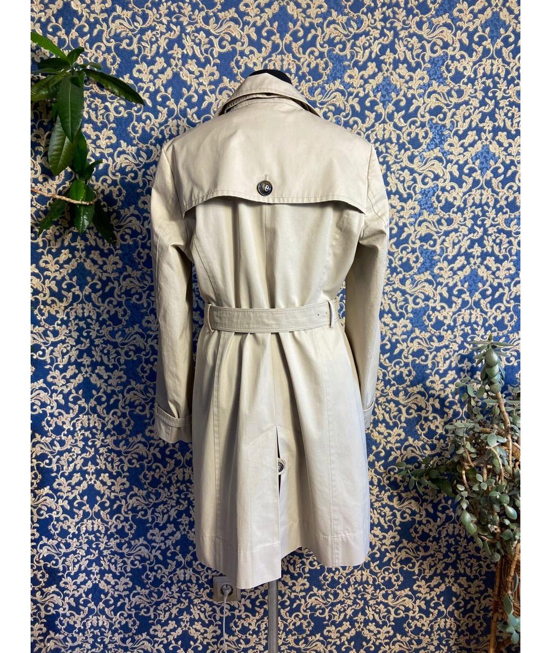 MAX MARA Бежевый хлопковый тренч/плащ, фото 2