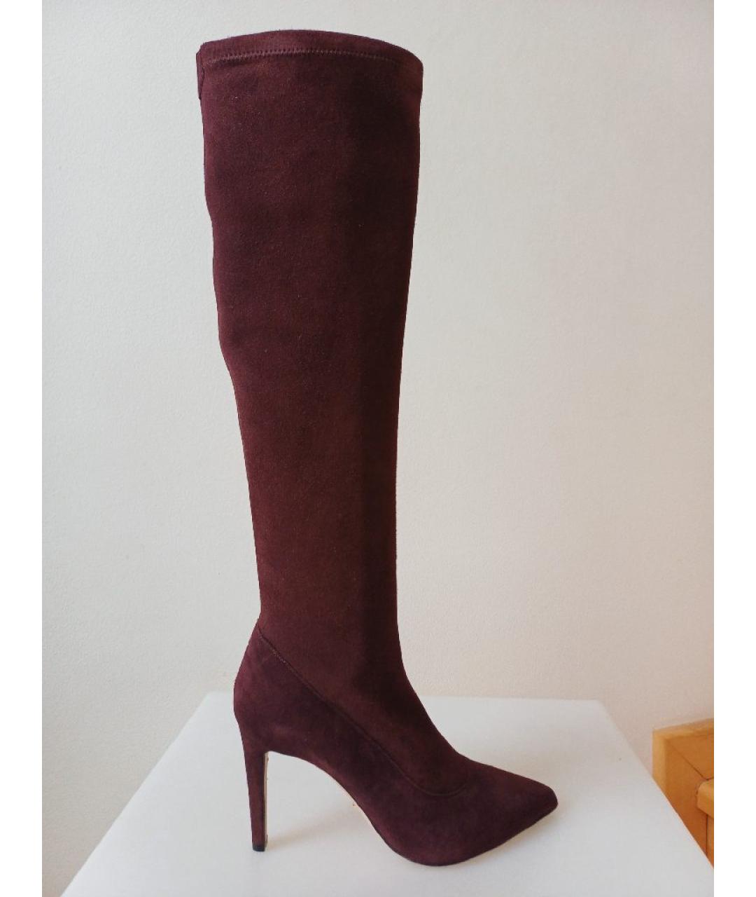 SERGIO ROSSI Коричневые замшевые сапоги, фото 10