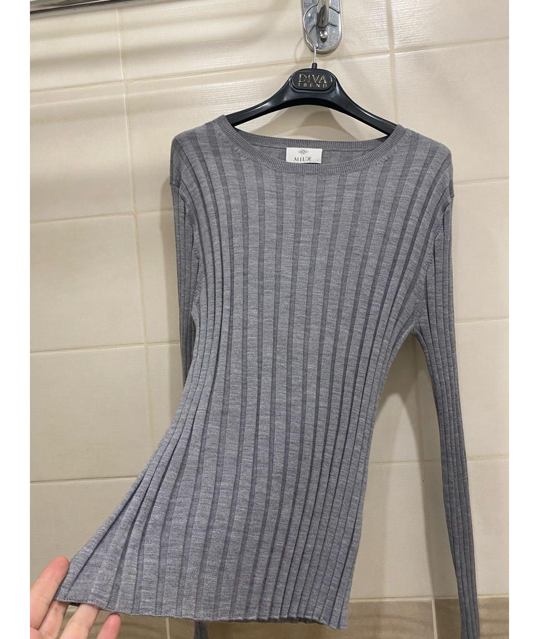 ALLUDE Серый шерстяной джемпер / свитер, фото 5