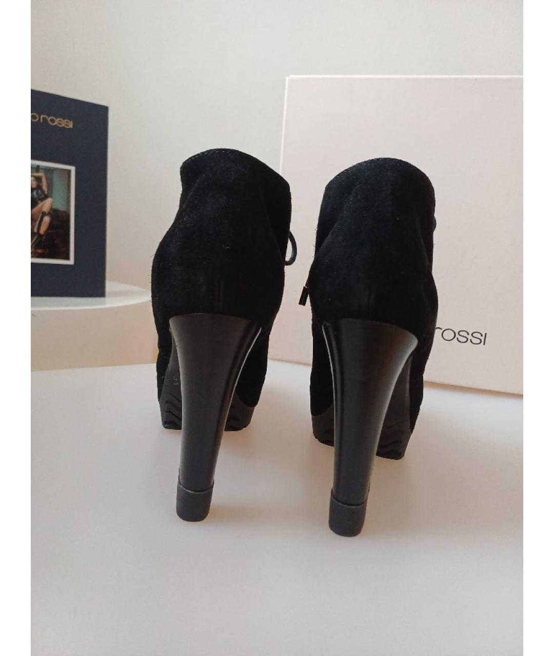 SERGIO ROSSI Черные замшевые ботильоны, фото 8
