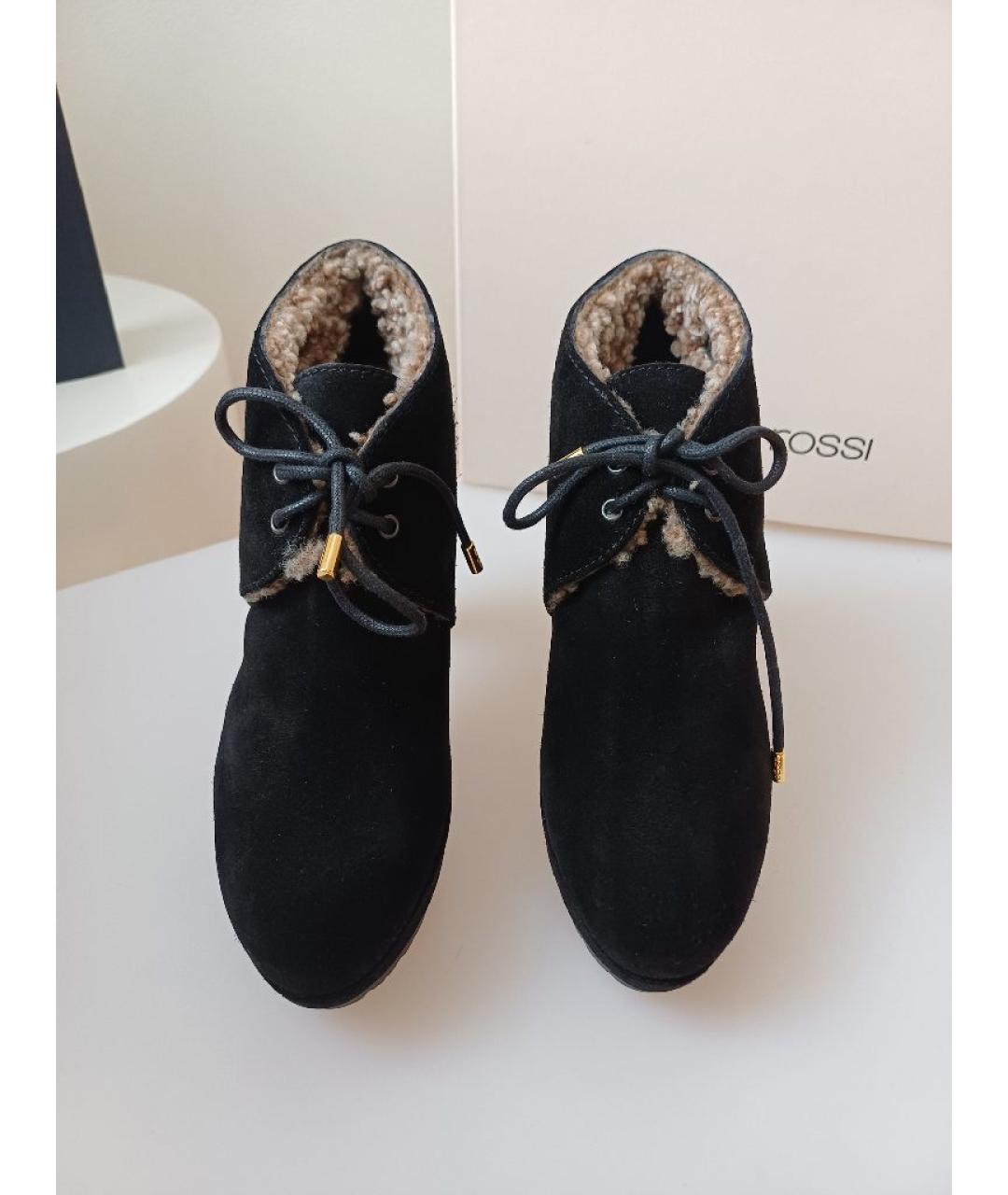 SERGIO ROSSI Черные замшевые ботильоны, фото 7
