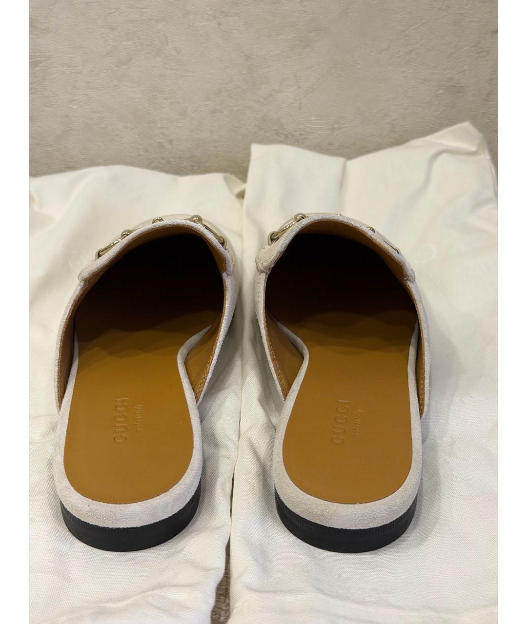 GUCCI Серые замшевые мюли, фото 4