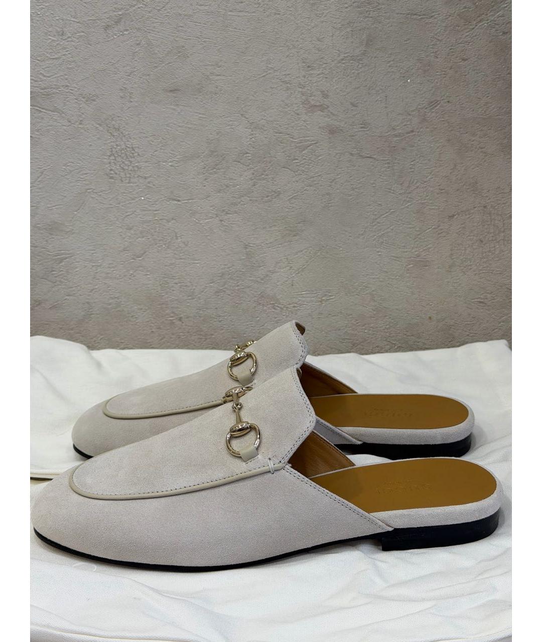 GUCCI Серые замшевые мюли, фото 7