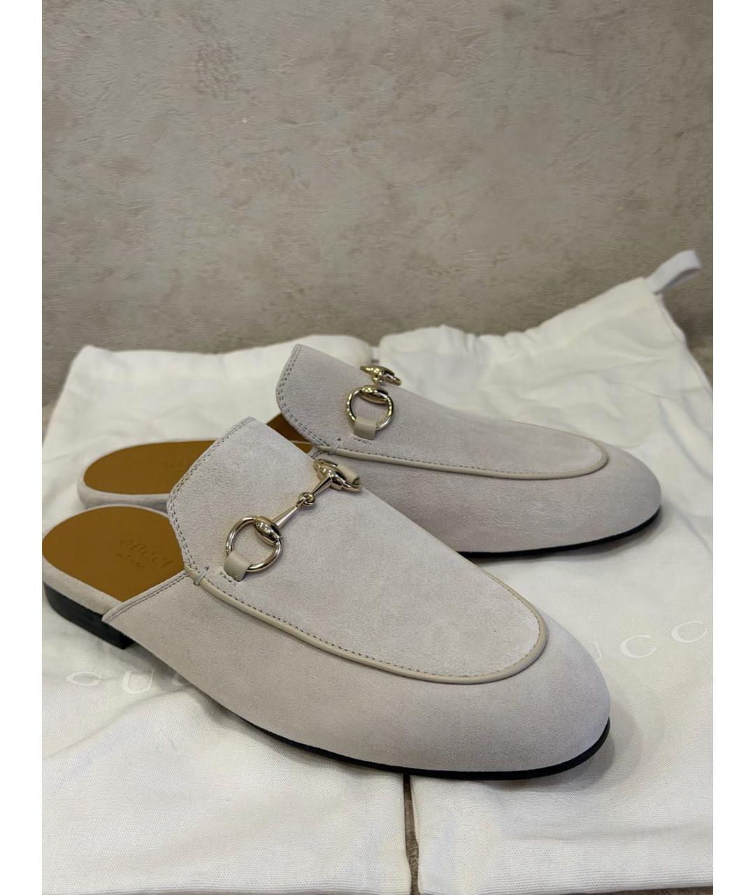 GUCCI Серые замшевые мюли, фото 5