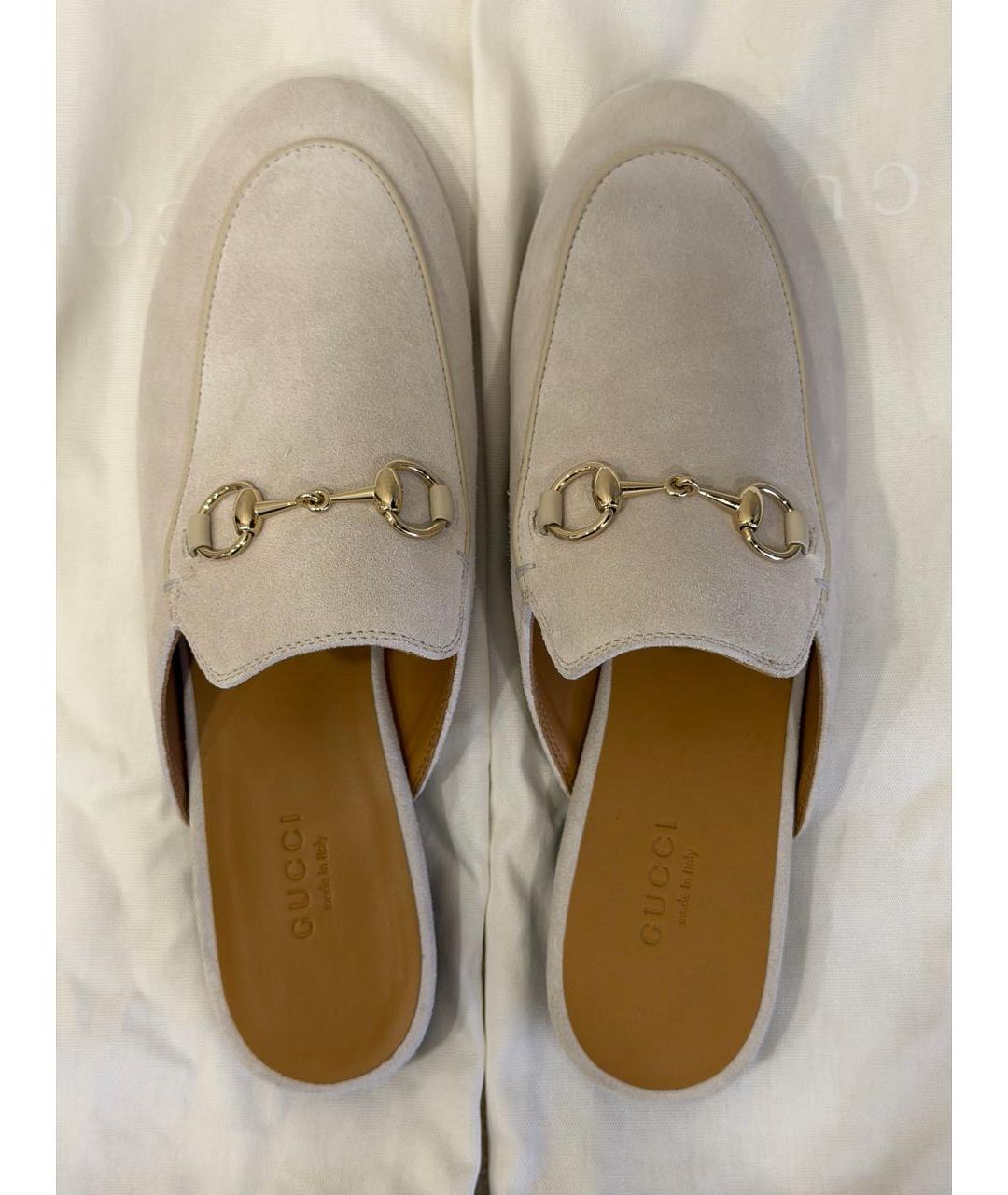 GUCCI Серые замшевые мюли, фото 3
