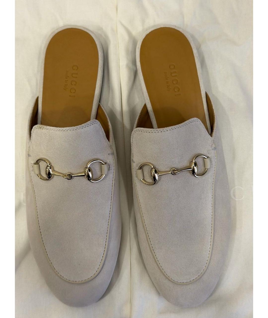 GUCCI Серые замшевые мюли, фото 2