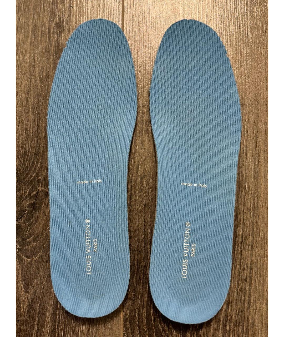LOUIS VUITTON Голубые кожаные высокие кроссовки / кеды, фото 7