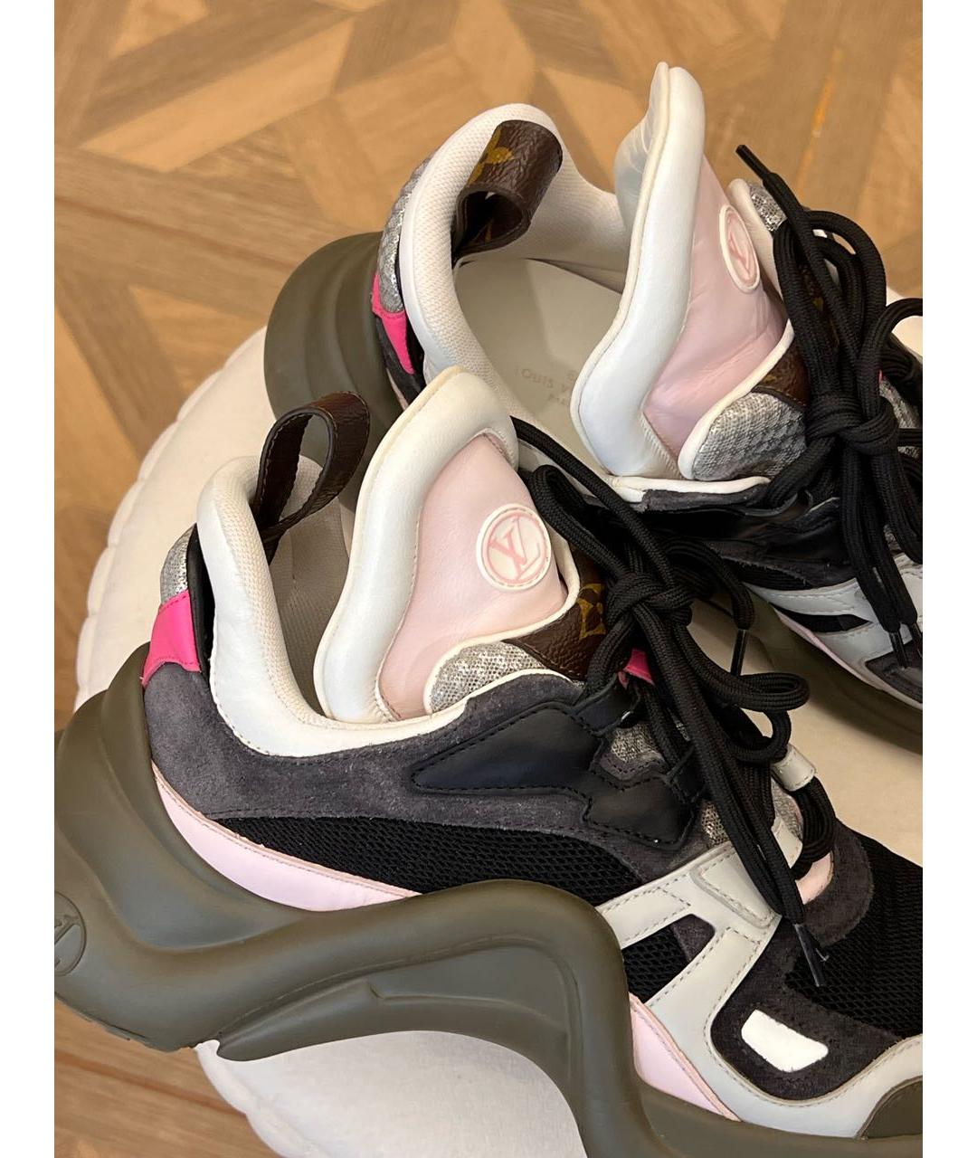 LOUIS VUITTON Хаки кожаные кроссовки, фото 5