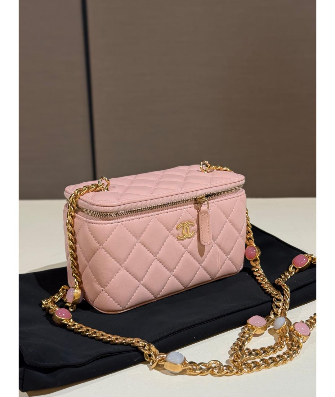 CHANEL Розовая кожаная сумка через плечо, фото 3