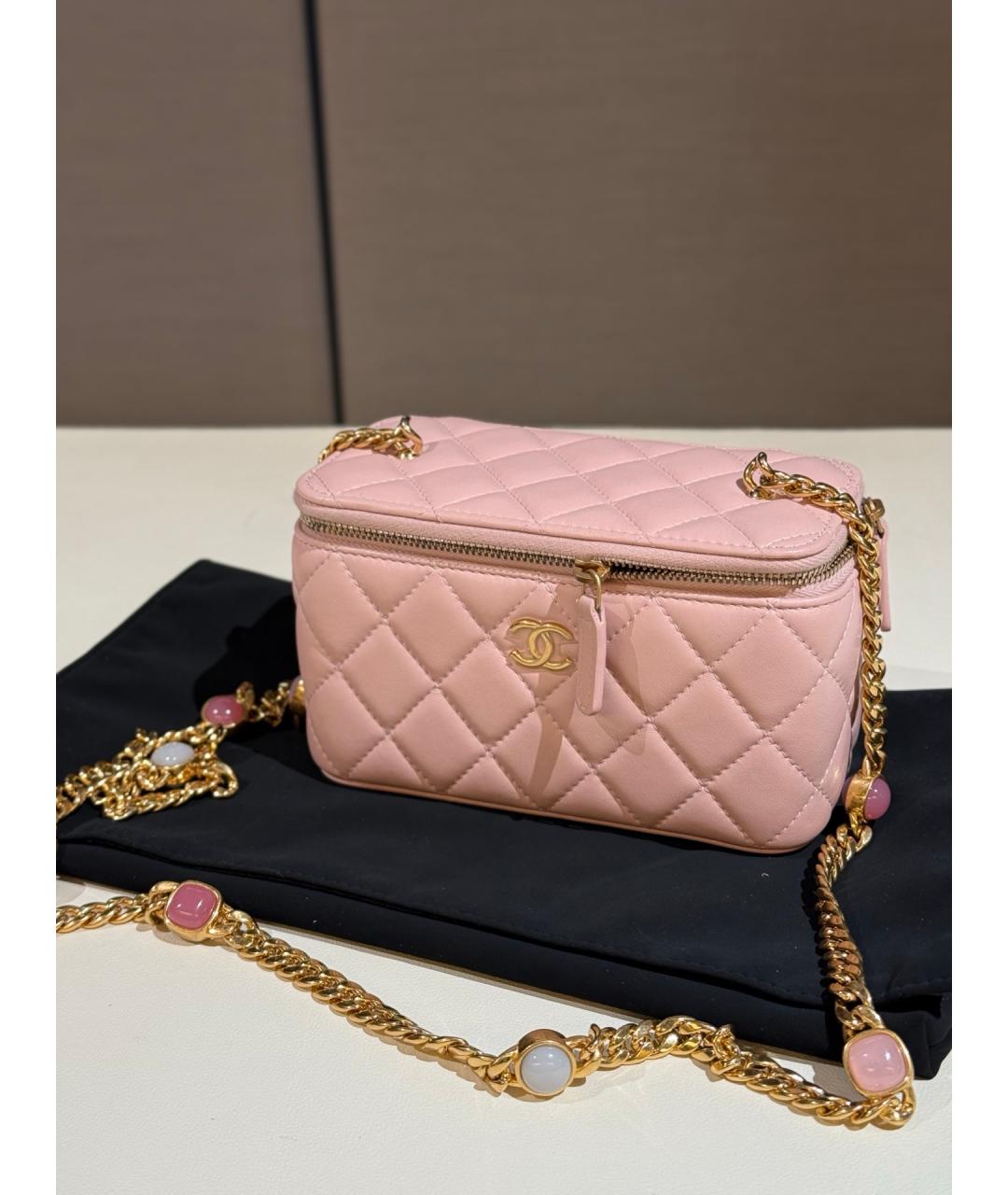 CHANEL Розовая кожаная сумка через плечо, фото 2