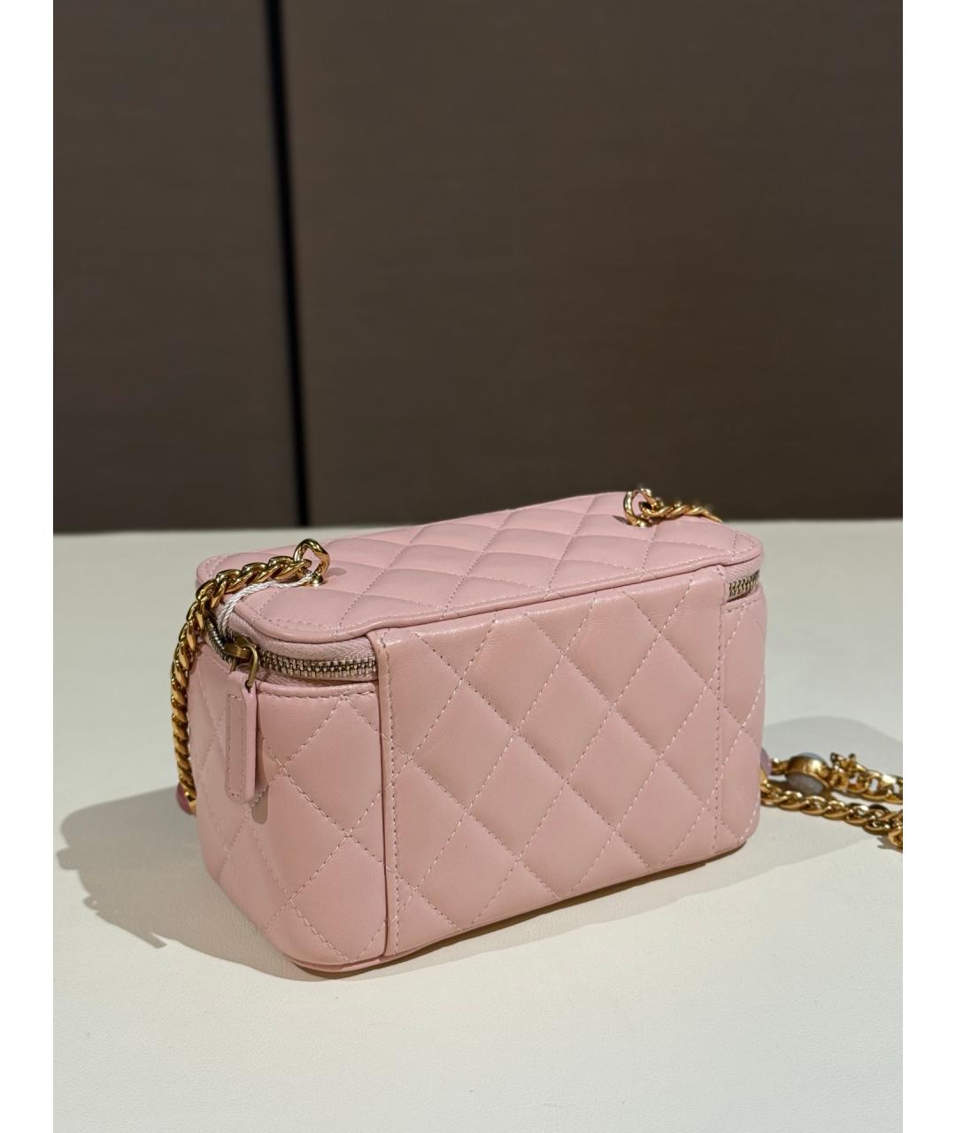 CHANEL Розовая кожаная сумка через плечо, фото 6
