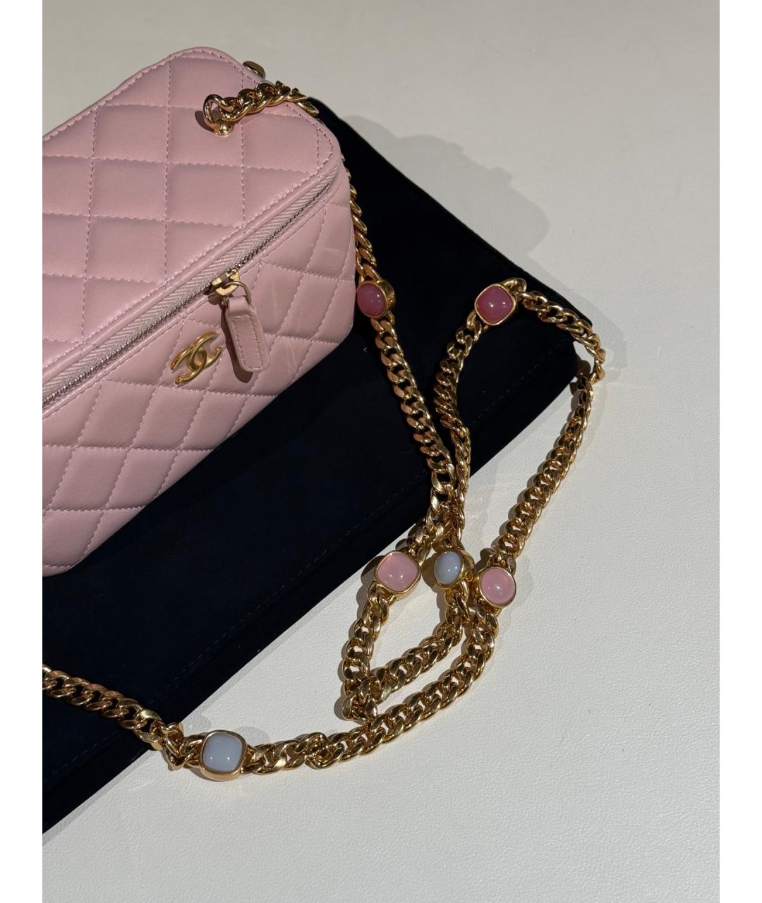 CHANEL Розовая кожаная сумка через плечо, фото 4