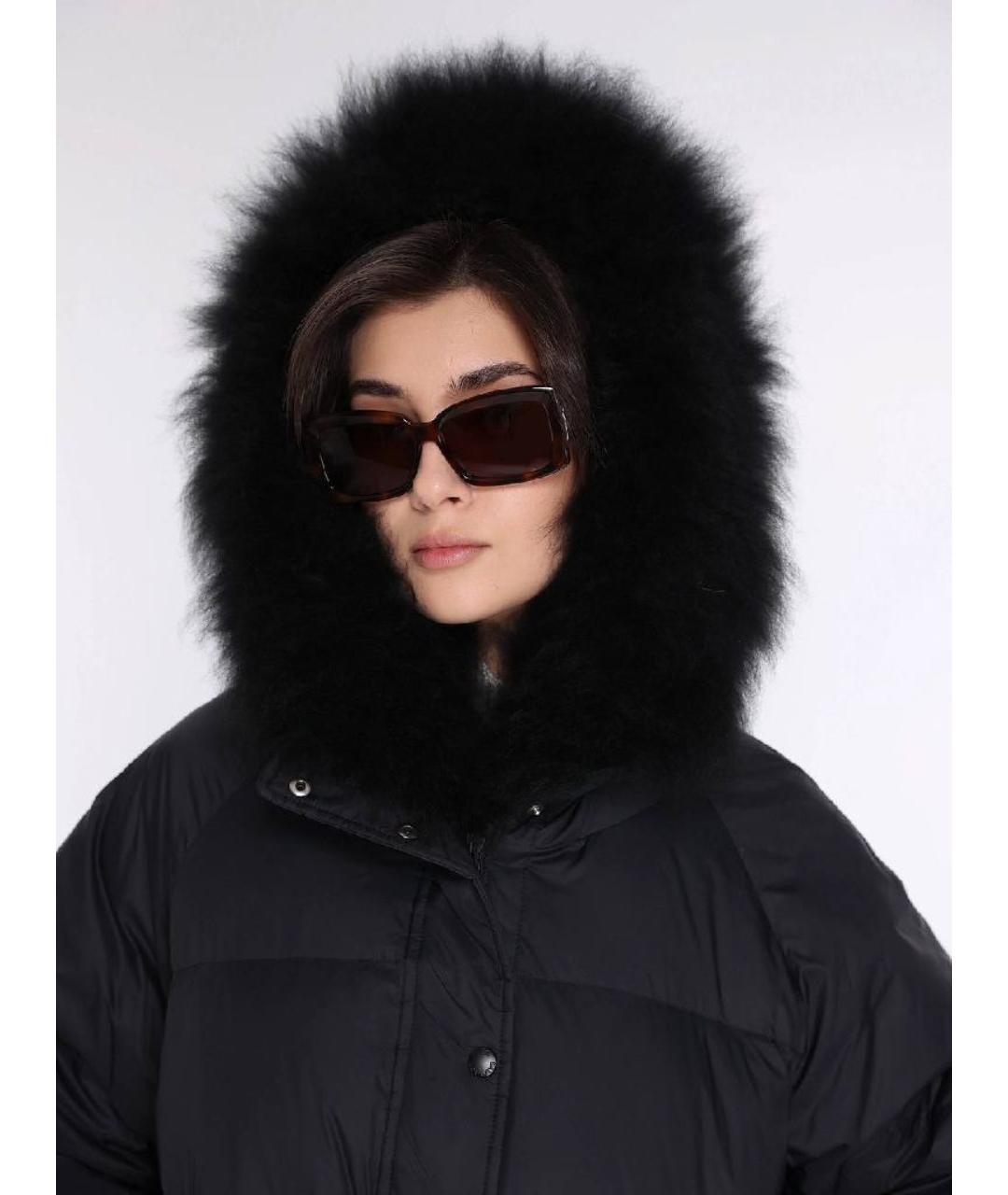 YVES SALOMON Черный полиэстеровый пуховик, фото 4