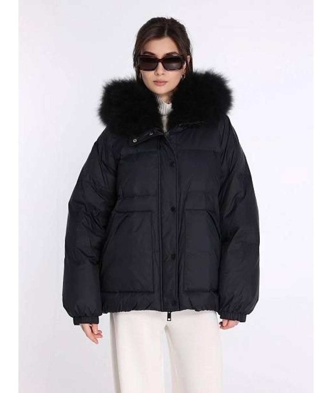 YVES SALOMON Черный полиэстеровый пуховик, фото 2