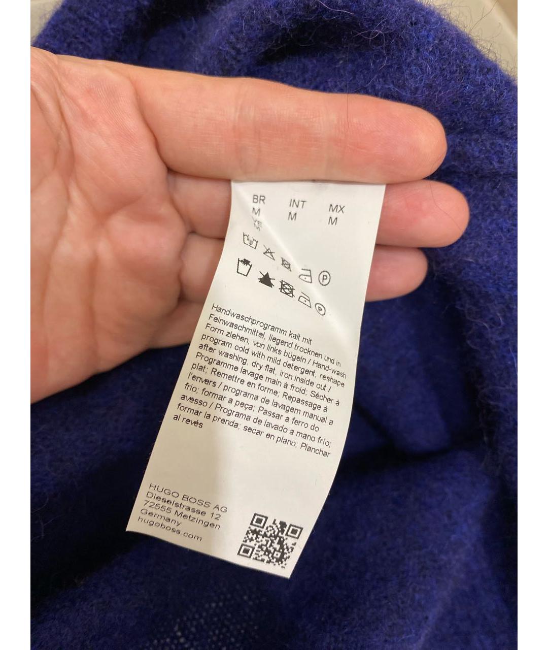 HUGO BOSS Темно-синий шерстяной джемпер / свитер, фото 4