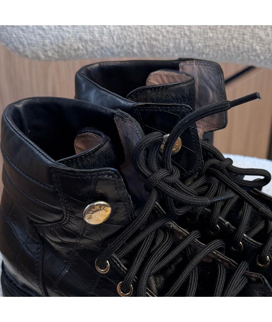 MAX MARA Черные кожаные ботинки, фото 8