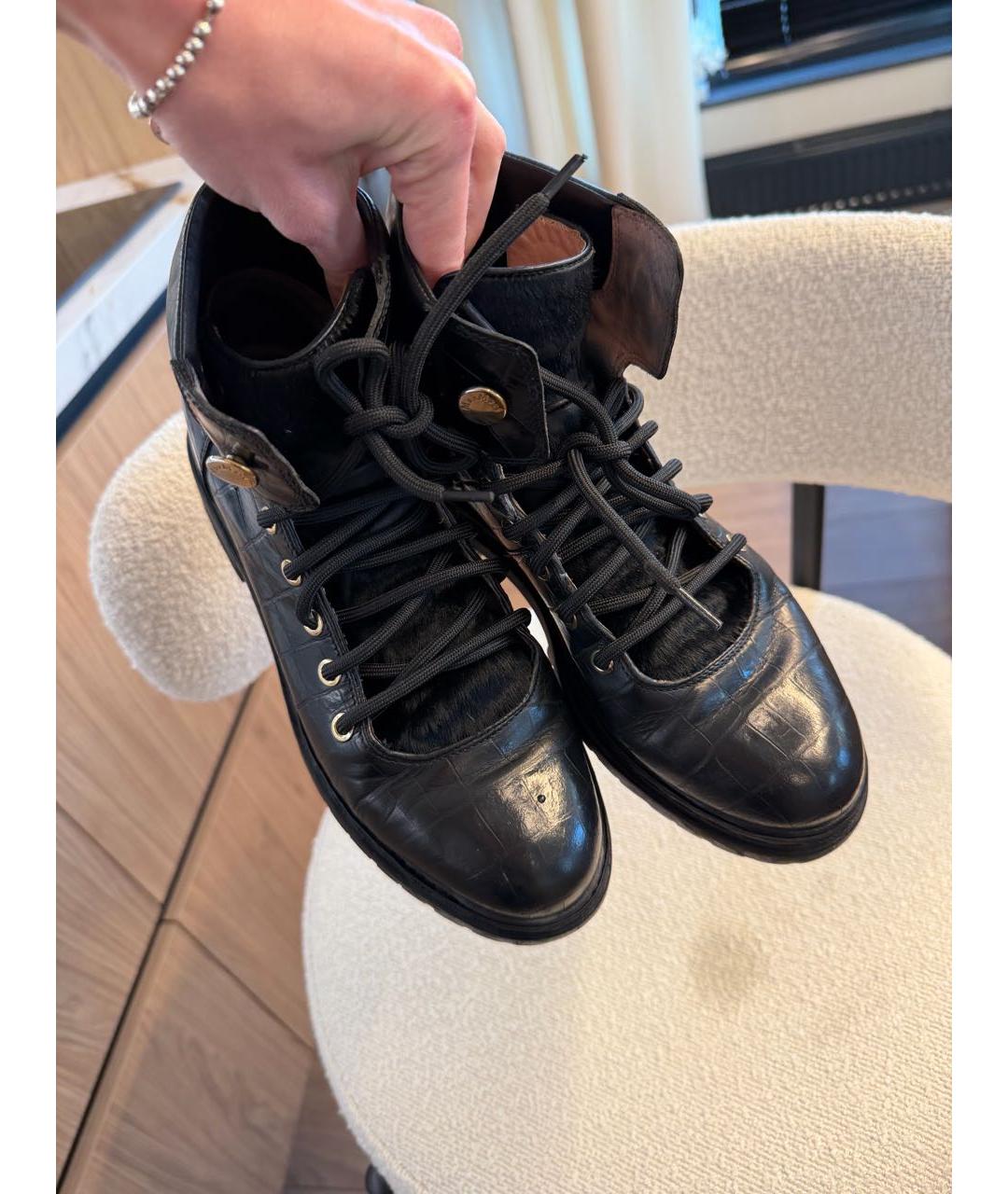 MAX MARA Черные кожаные ботинки, фото 3