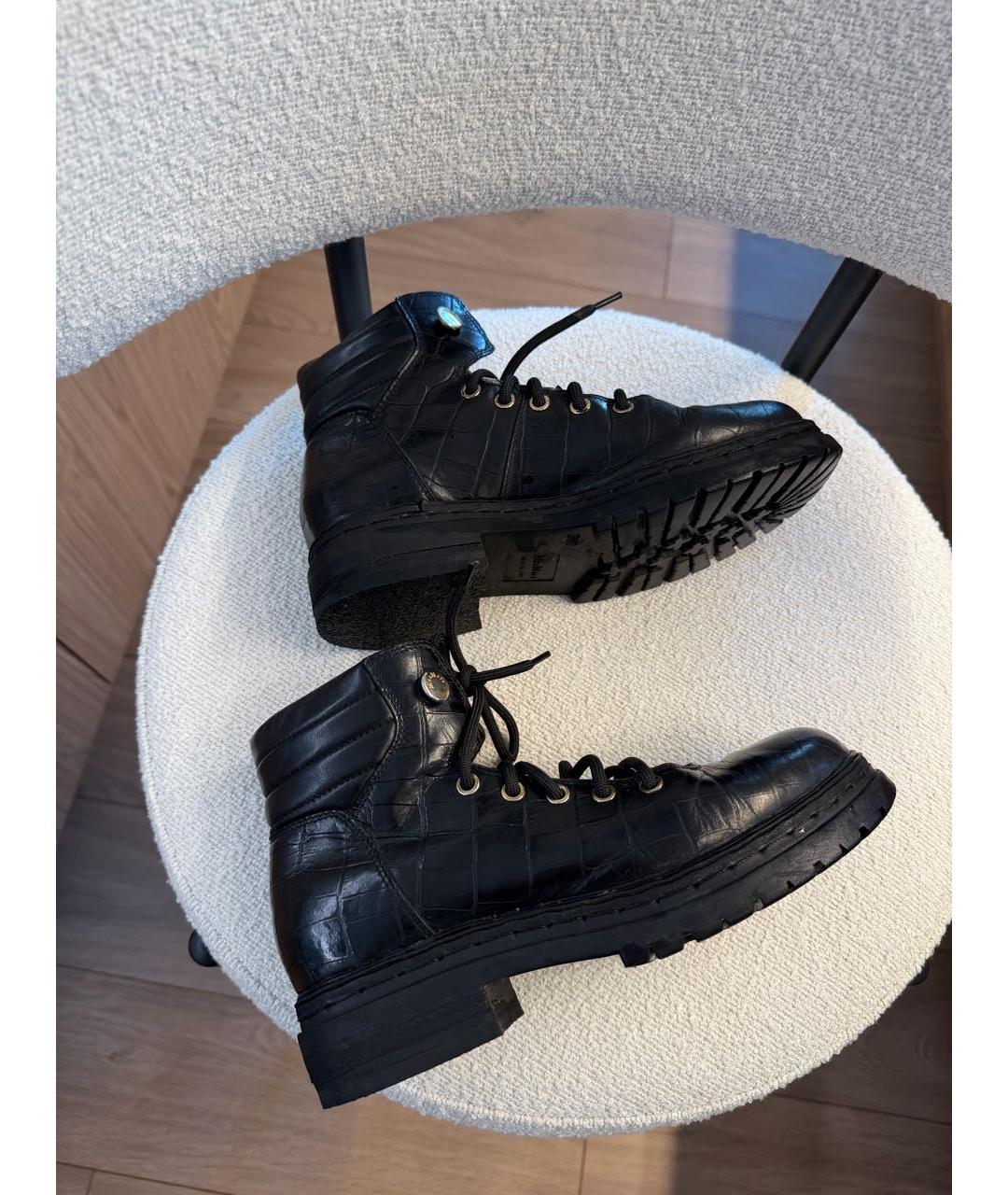 MAX MARA Черные кожаные ботинки, фото 9