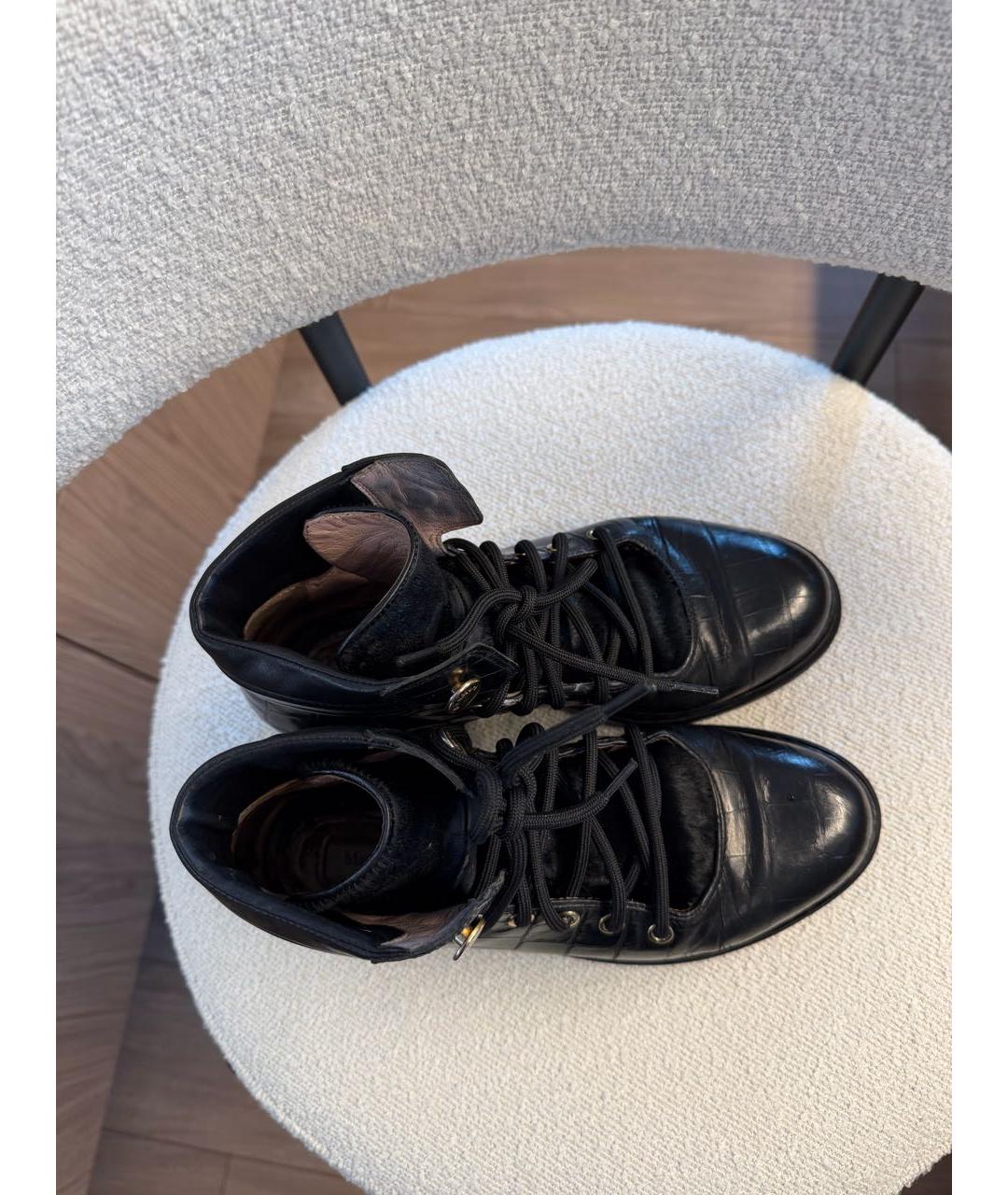 MAX MARA Черные кожаные ботинки, фото 6