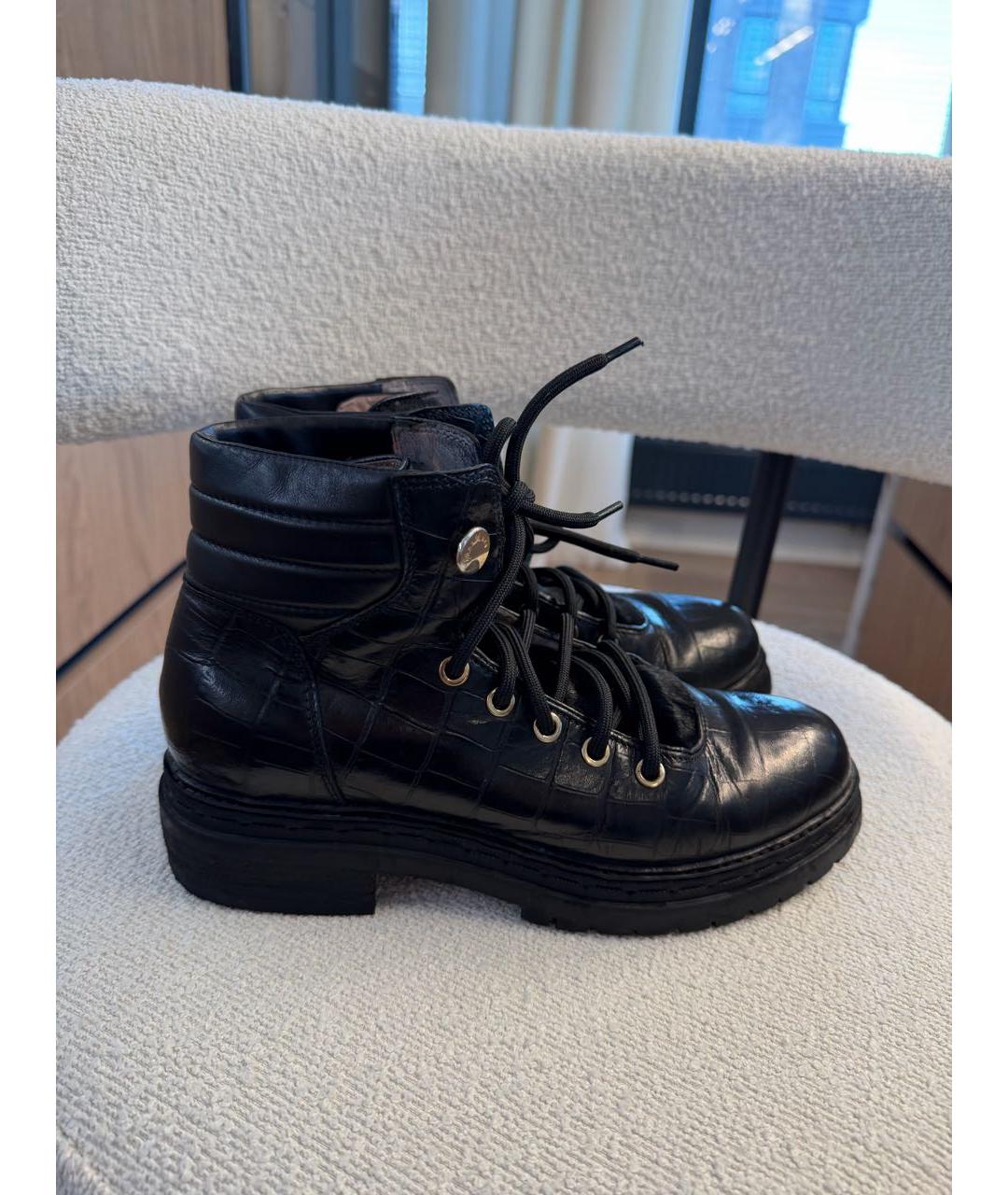 MAX MARA Черные кожаные ботинки, фото 7