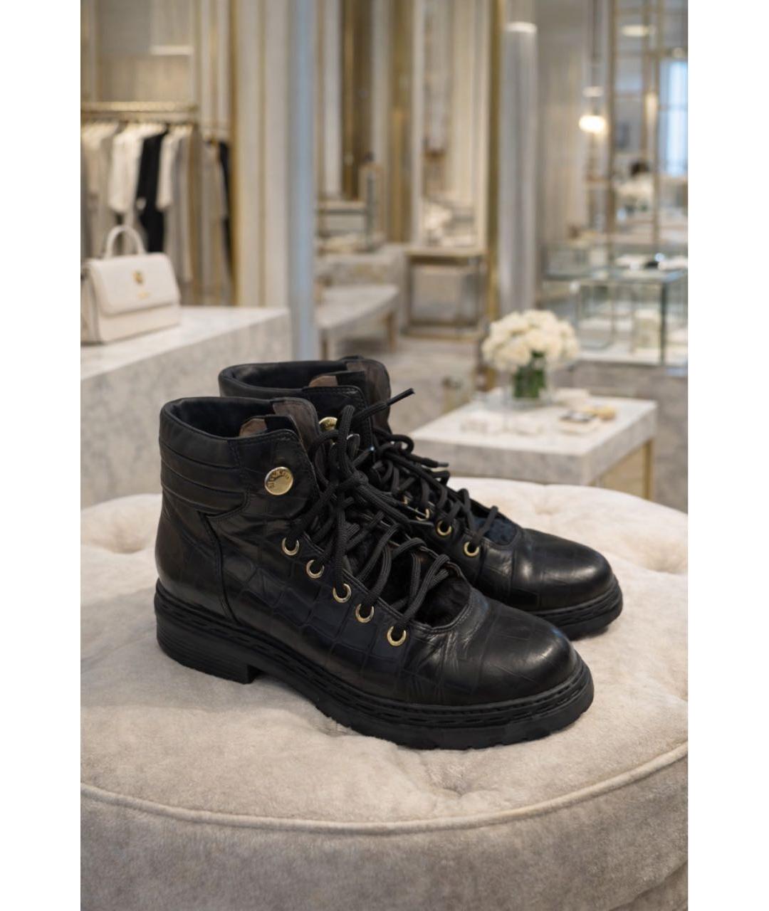 MAX MARA Черные кожаные ботинки, фото 2