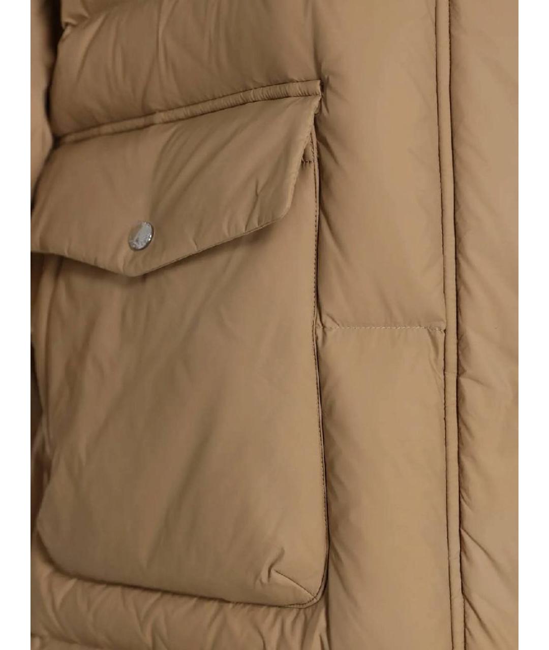 YVES SALOMON Бежевый полиэстеровый пуховик, фото 5