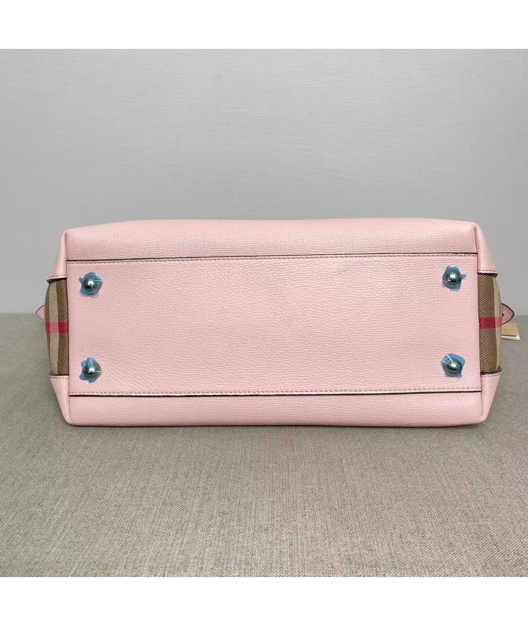 BURBERRY Розовая кожаная сумка тоут, фото 6
