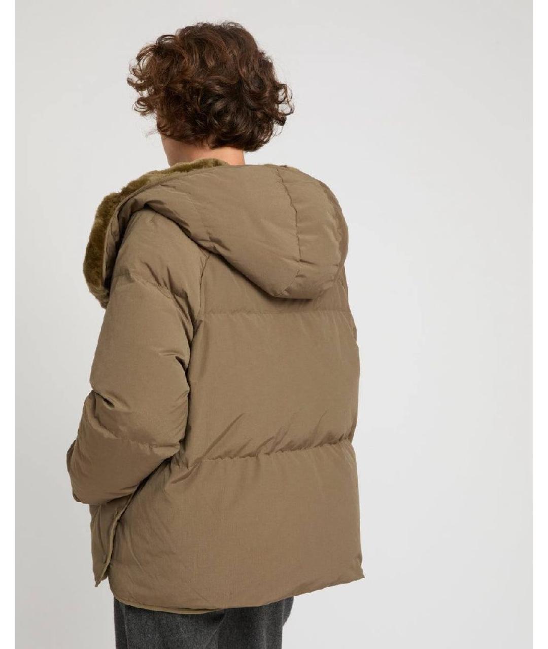 YVES SALOMON Хаки полиамидовый пуховик, фото 4