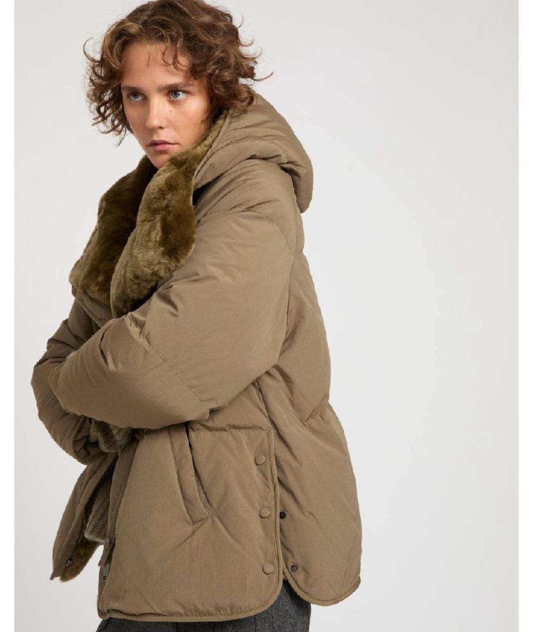 YVES SALOMON Хаки полиамидовый пуховик, фото 5