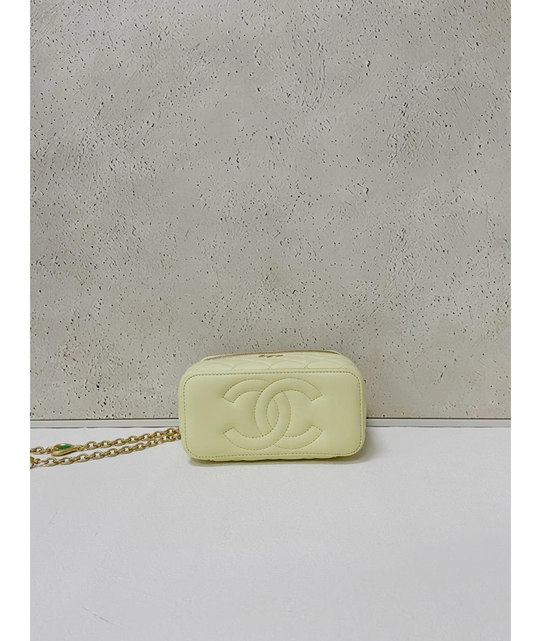 CHANEL Желтая кожаная сумка через плечо, фото 5