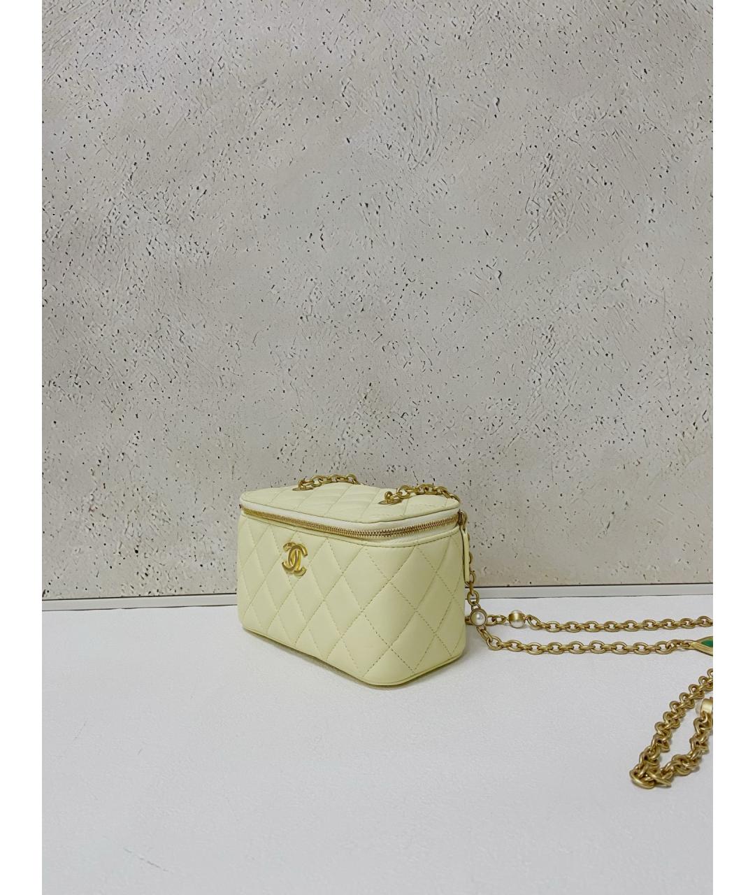CHANEL Желтая кожаная сумка через плечо, фото 3