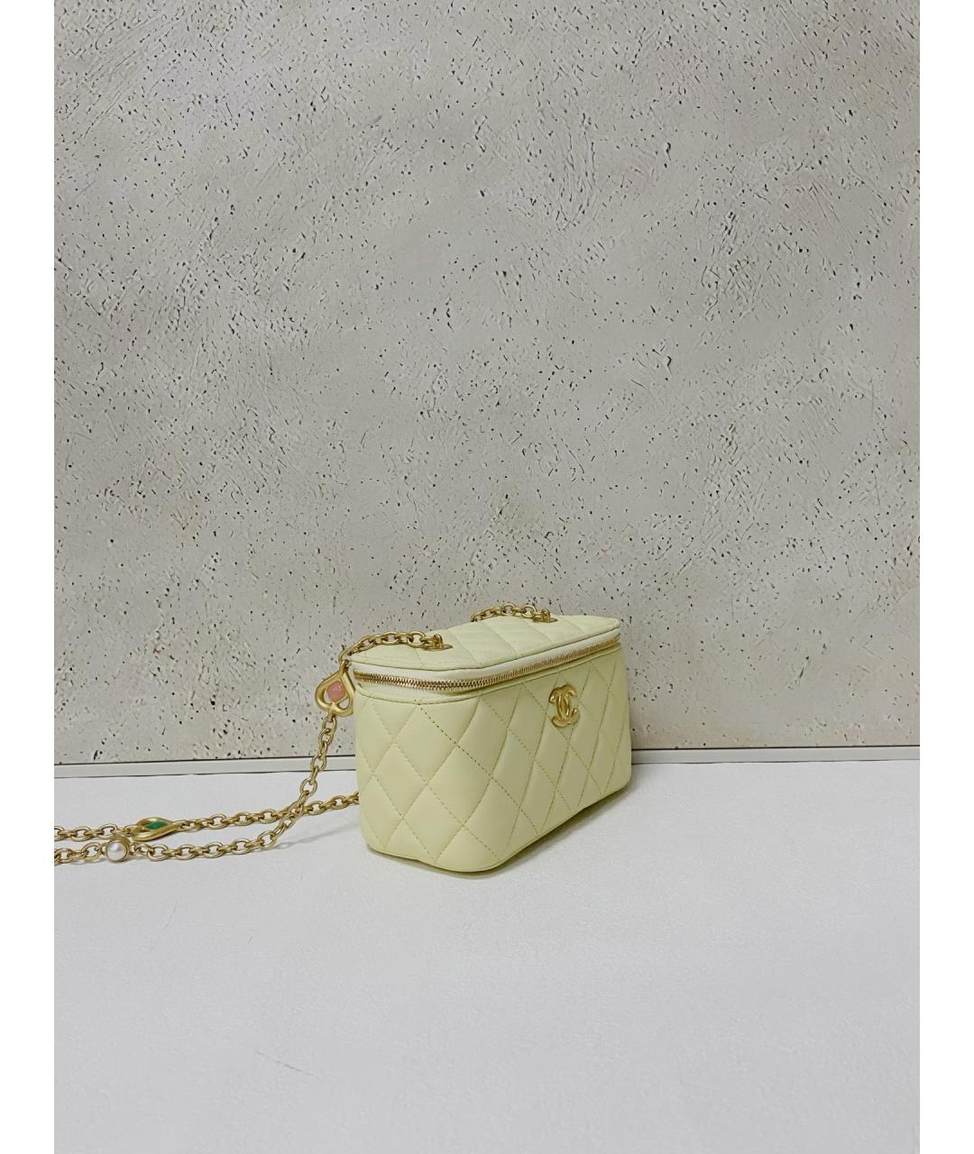 CHANEL Желтая кожаная сумка через плечо, фото 4