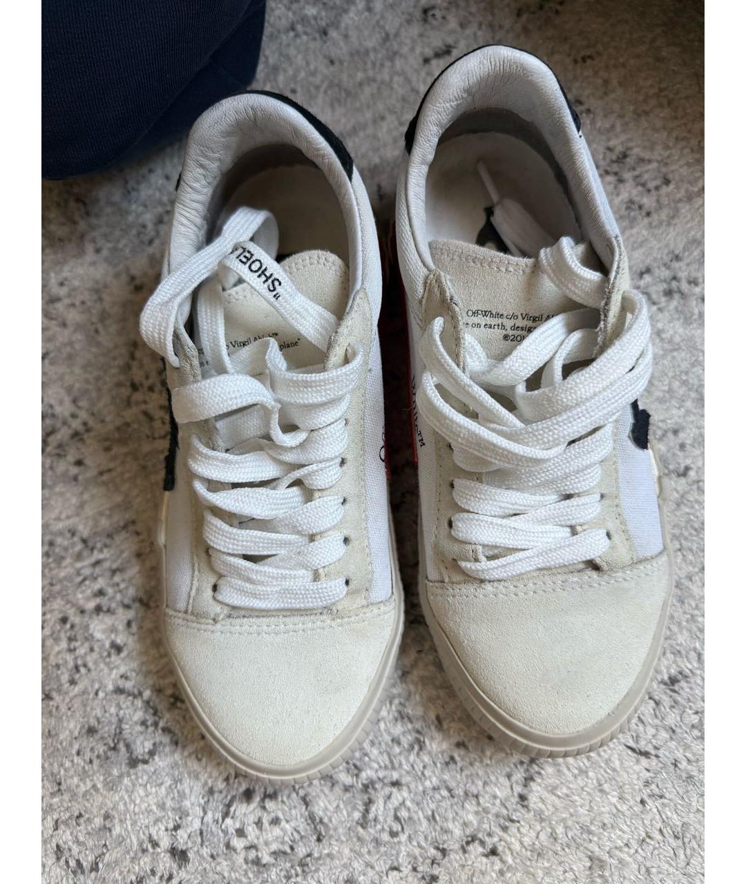 OFF-WHITE Бежевые текстильные кеды, фото 2