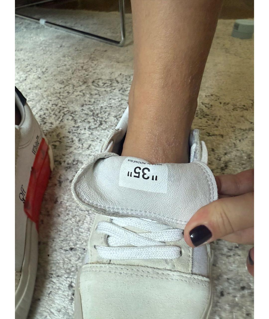 OFF-WHITE Бежевые текстильные кеды, фото 8