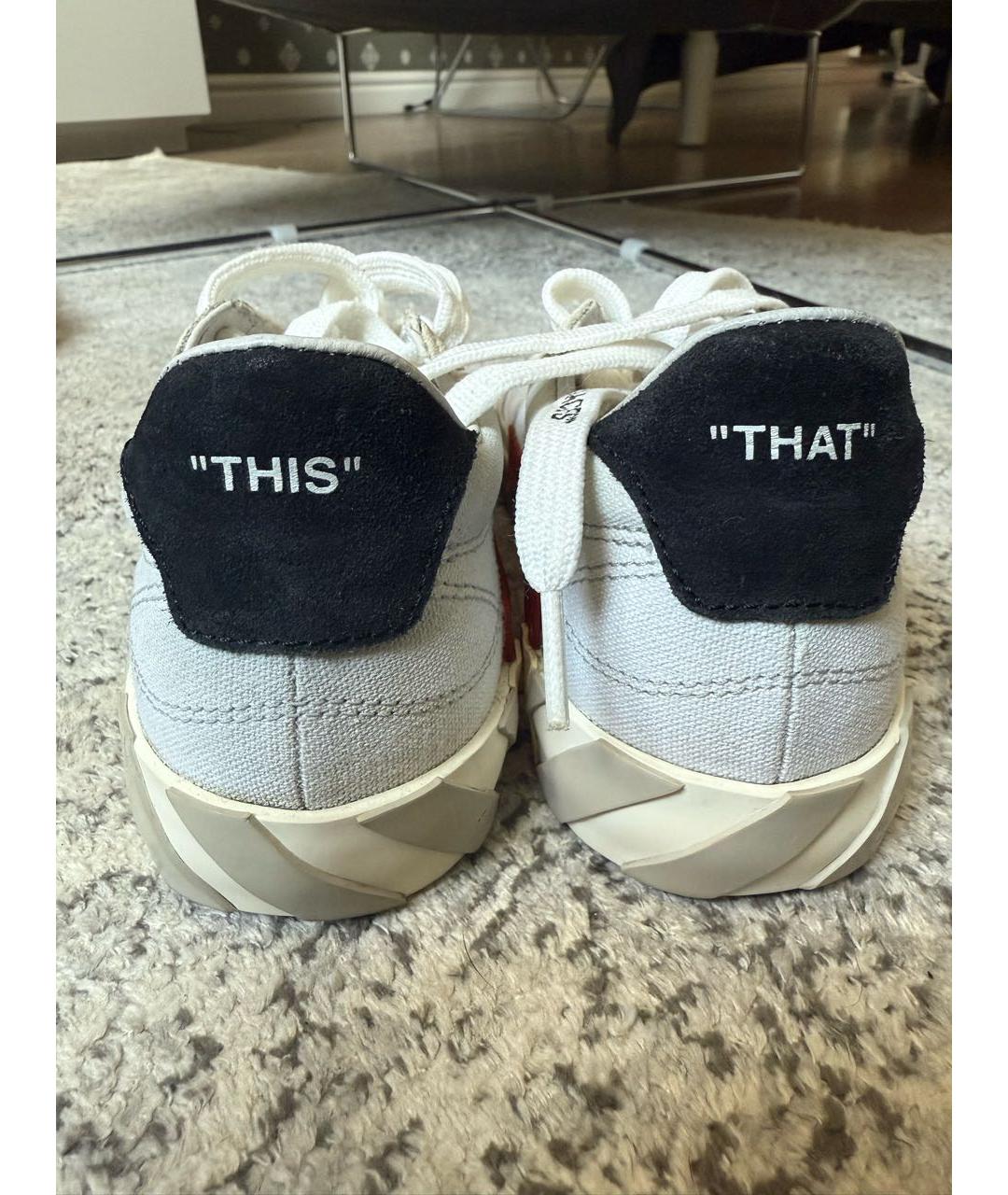 OFF-WHITE Бежевые текстильные кеды, фото 3