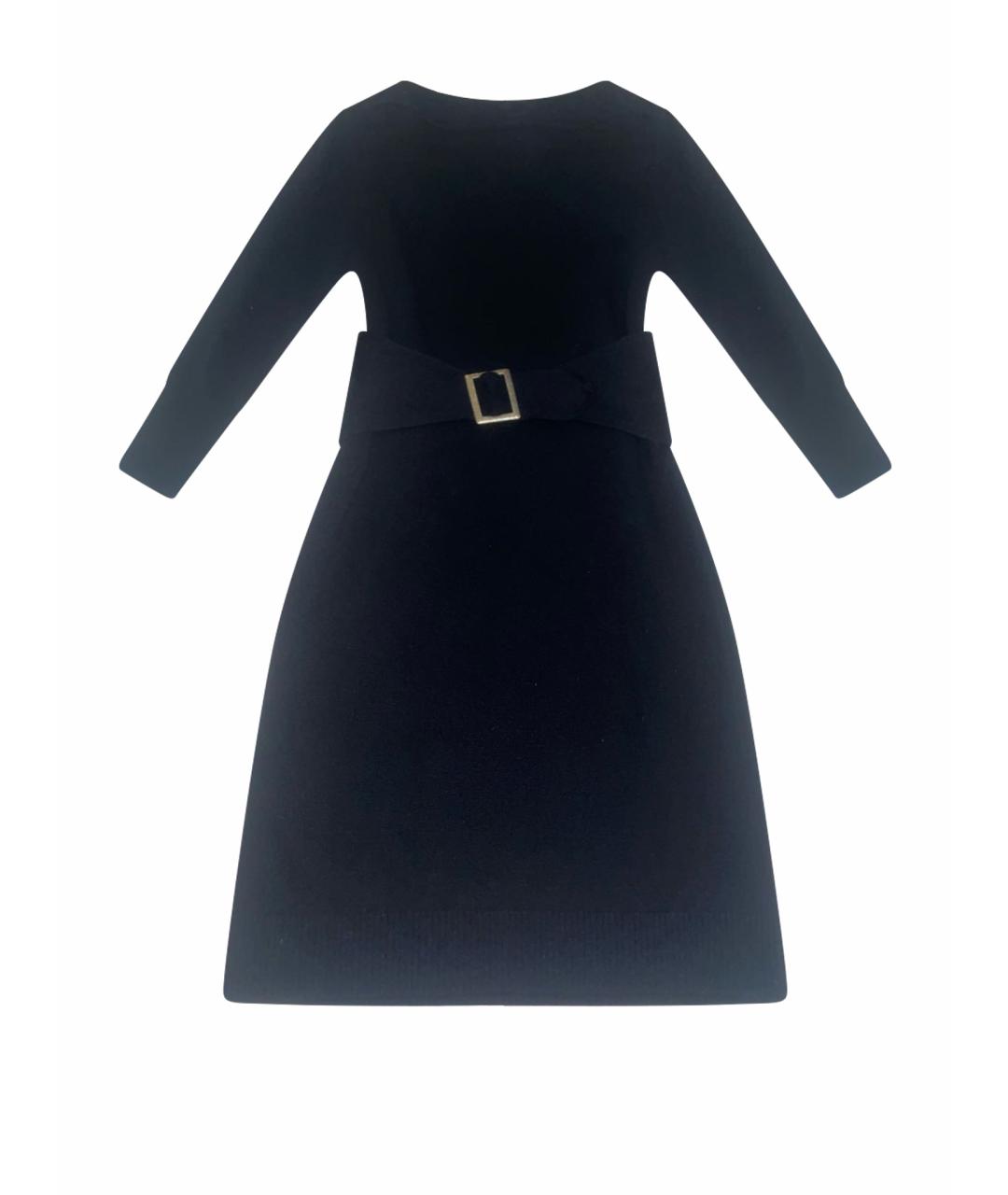 CHANEL Черное шерстяное повседневное платье, фото 1