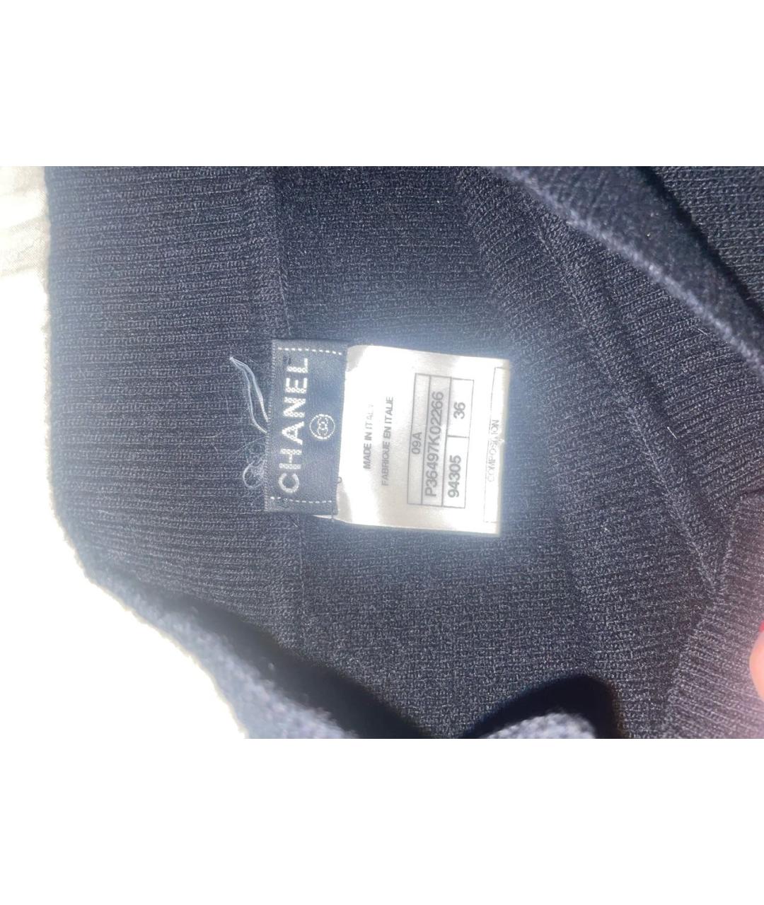 CHANEL Черное шерстяное повседневное платье, фото 3