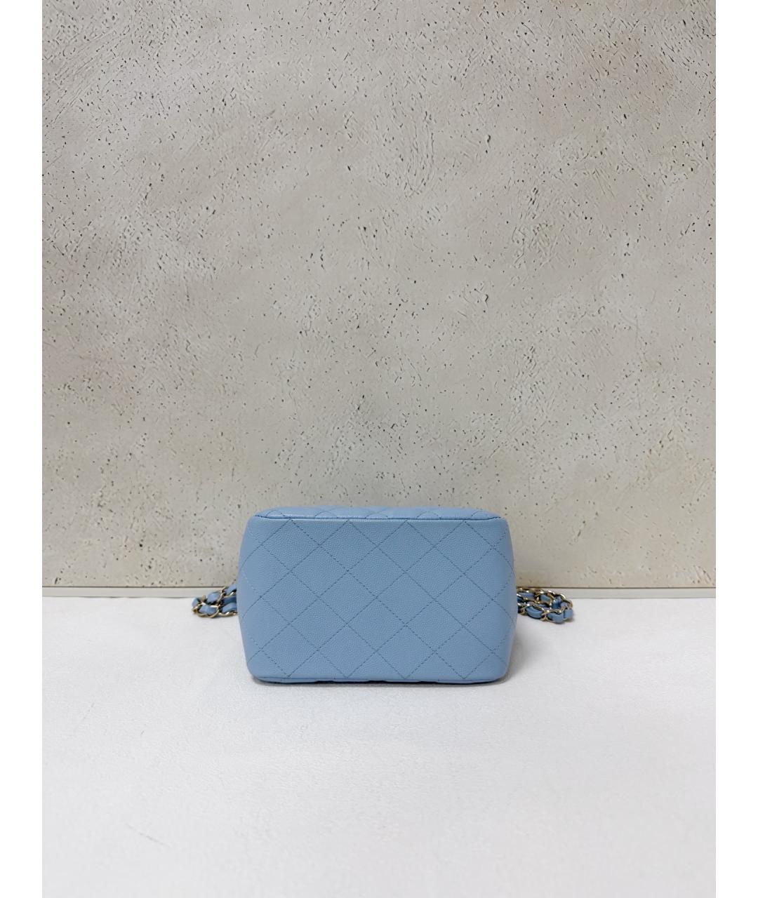 CHANEL Голубая кожаная сумка через плечо, фото 5