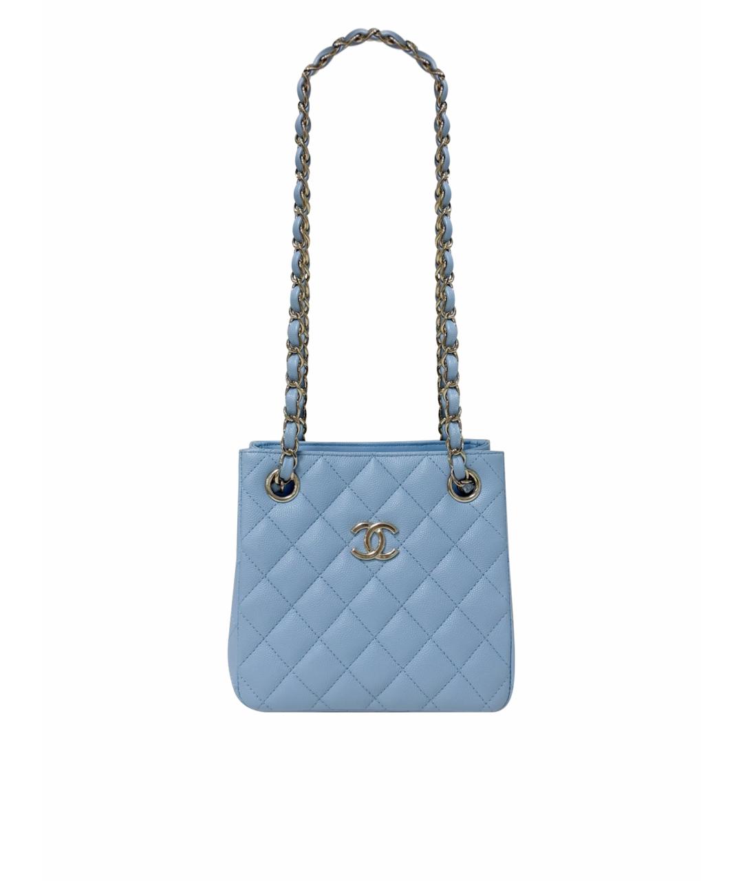 CHANEL Голубая кожаная сумка через плечо, фото 1