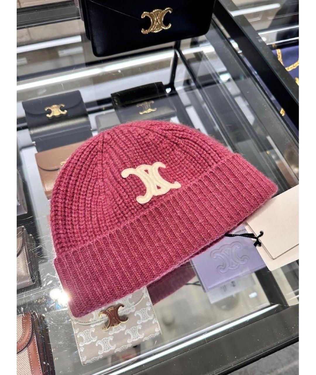 CELINE Розовая кашемировая шапка, фото 2