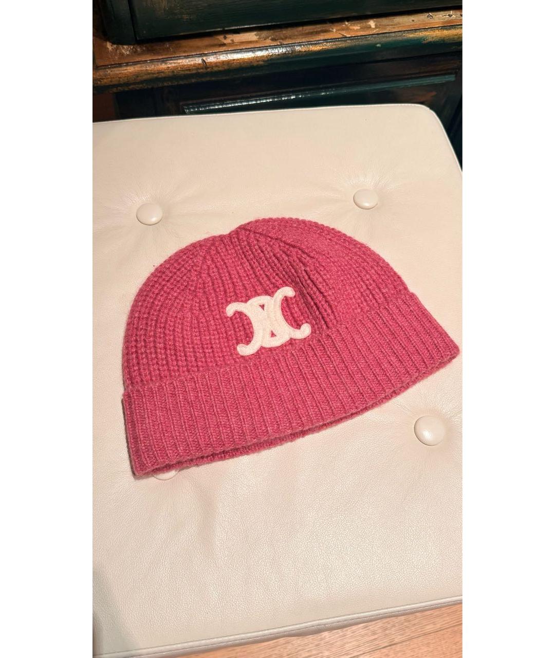 CELINE Розовая кашемировая шапка, фото 3