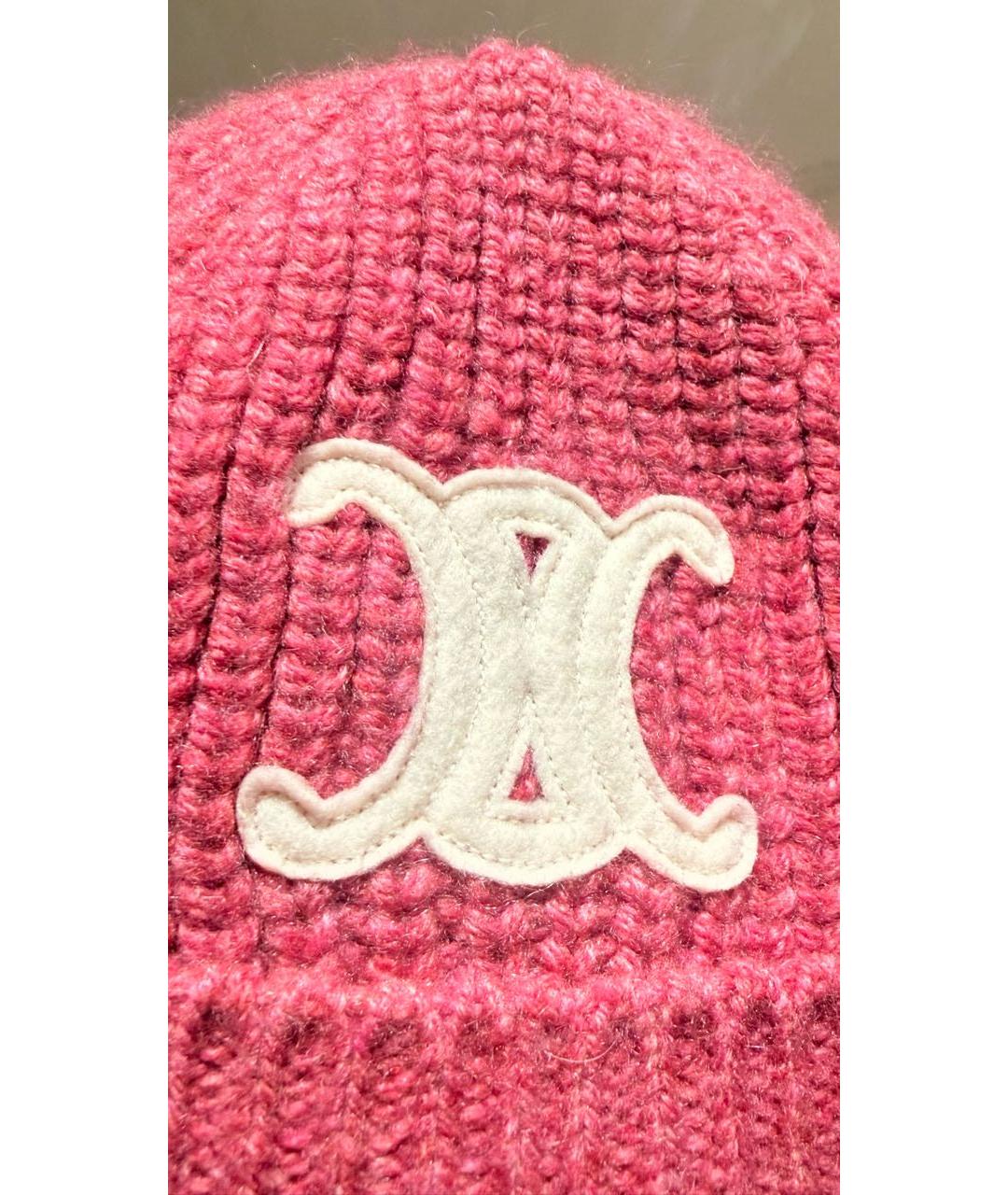 CELINE Розовая кашемировая шапка, фото 4
