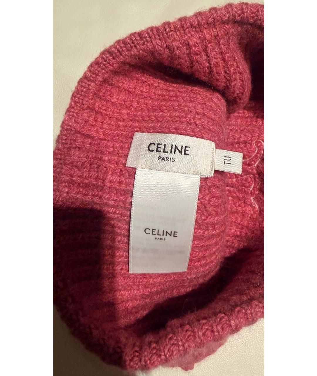 CELINE Розовая кашемировая шапка, фото 5