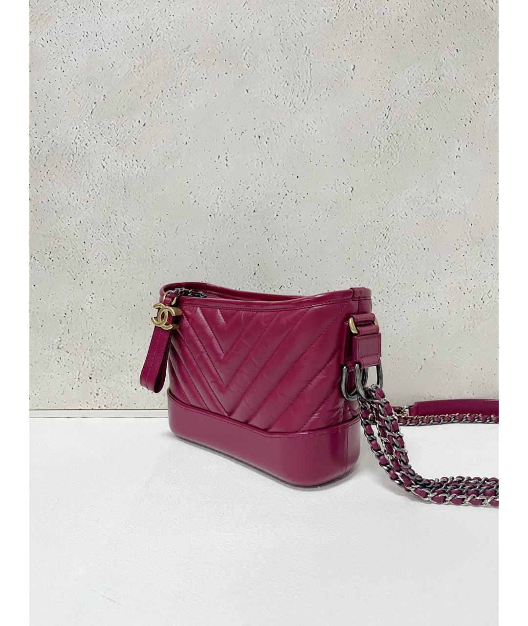 CHANEL Бордовая кожаная сумка через плечо, фото 4