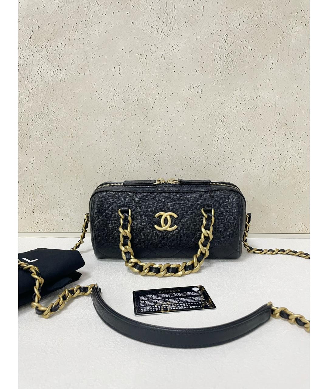 CHANEL Черная кожаная сумка через плечо, фото 7