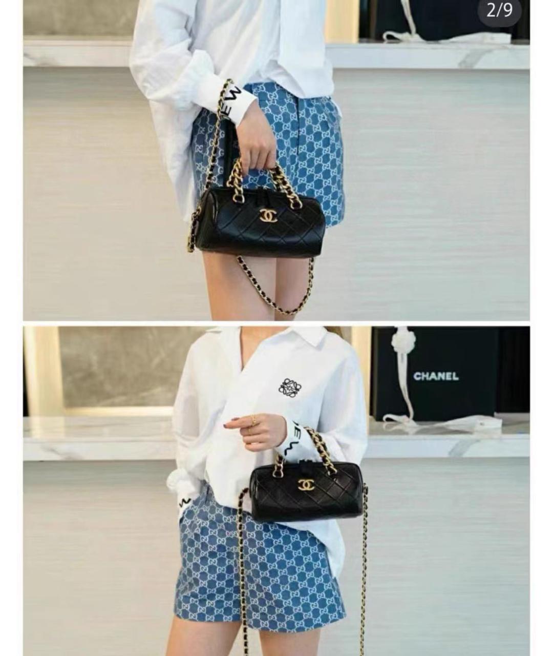 CHANEL Черная кожаная сумка через плечо, фото 6