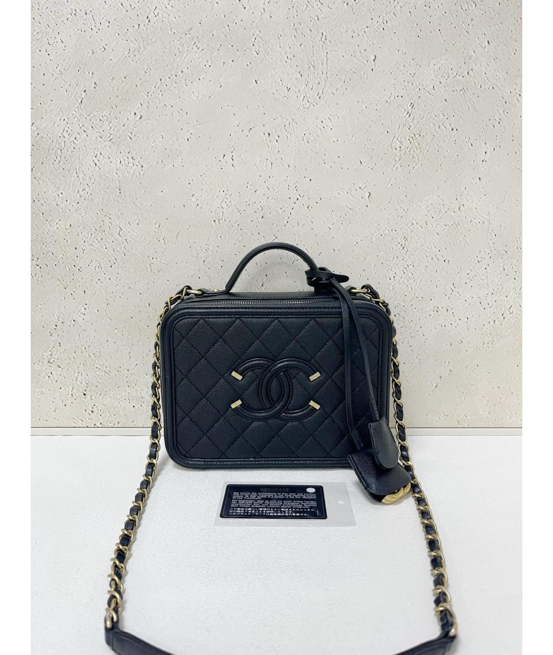 CHANEL Черная кожаная сумка через плечо, фото 7