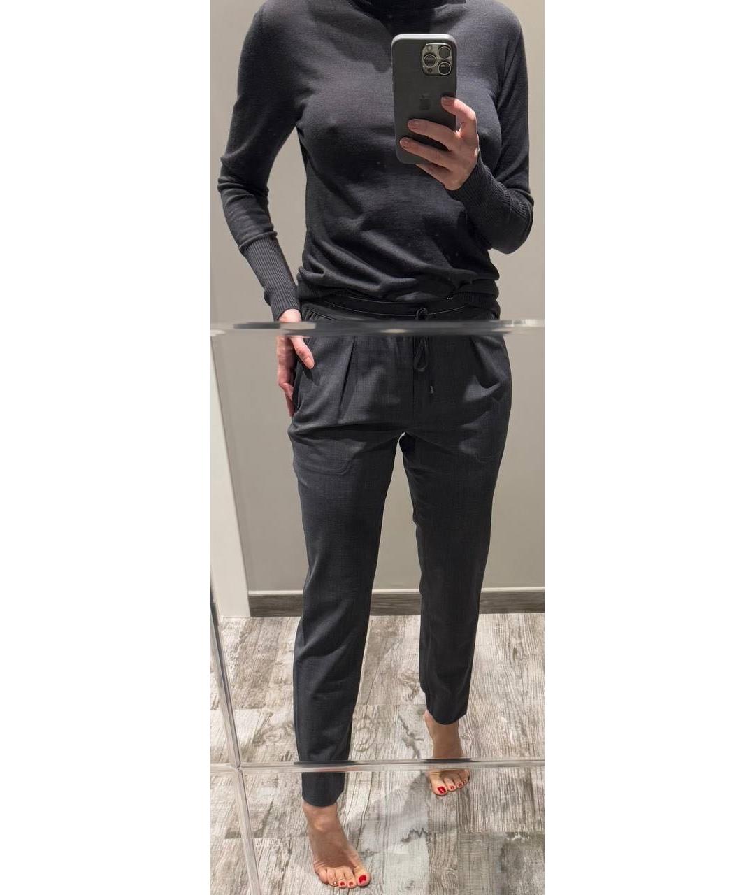 LORENA ANTONIAZZI Серые шерстяные брюки узкие, фото 4